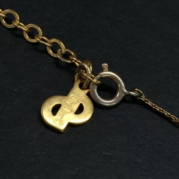 DIOR Vintage Logo CD Gold Tone Pendant Necklace - Picture 5 of 10